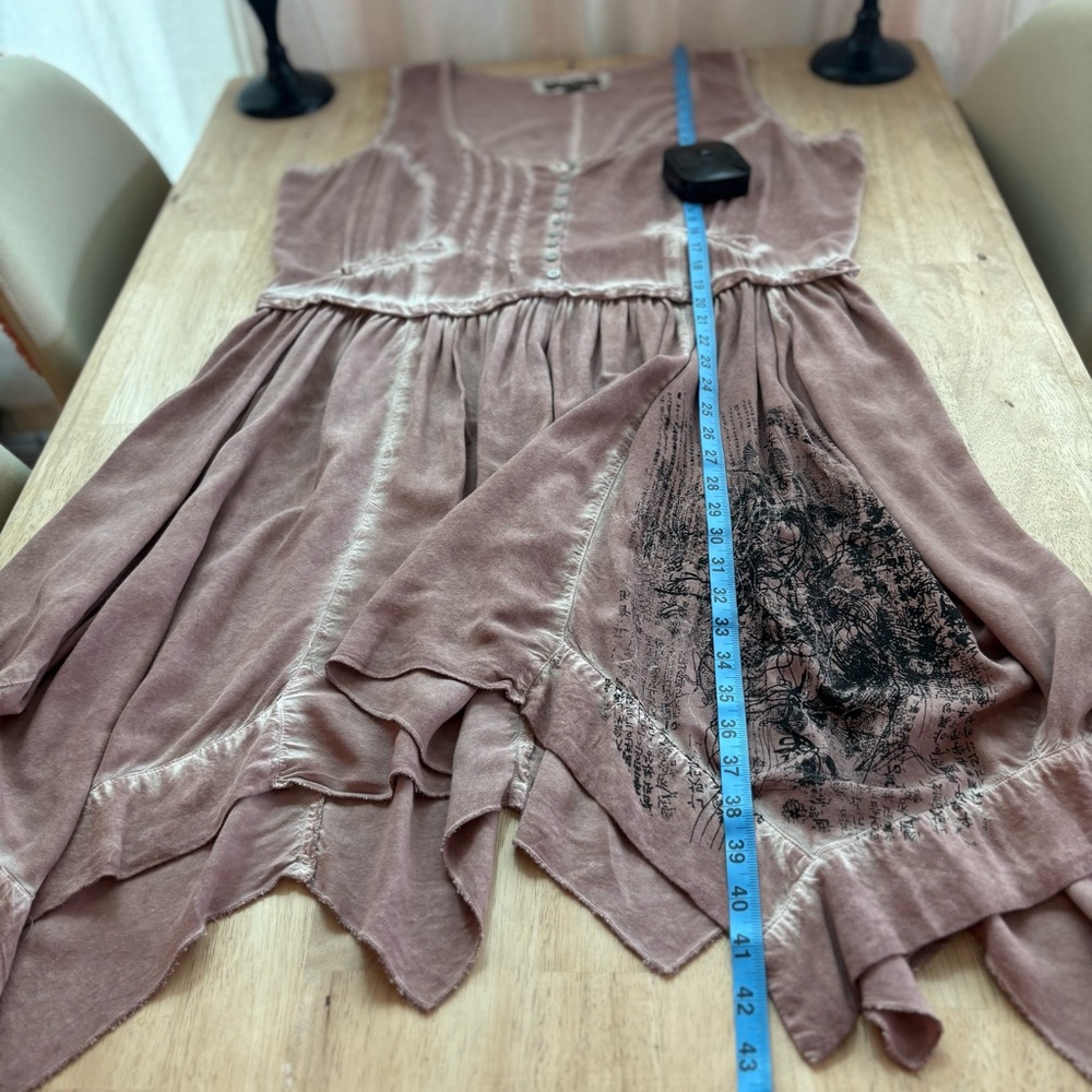 JOE BROWNS Bohemian Sleeveless Antique Rose Dress! Handkerchief Hem! GUC - Picture 14 of 15